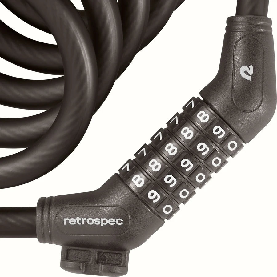 Retrospec Grizzly Plus Integrated Combo Cable Bike Lock - 12mm New