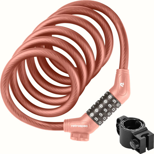 Retrospec Grizzly Plus Integrated Combo Cable Bike Lock - 12mm New