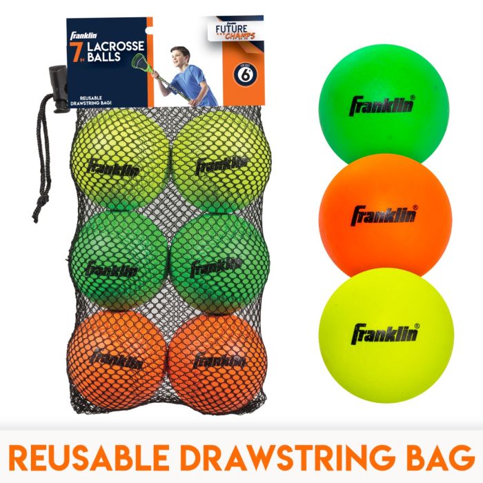 Franklin Lacrosse Balls, 2 in, 3 pack multicolored, New