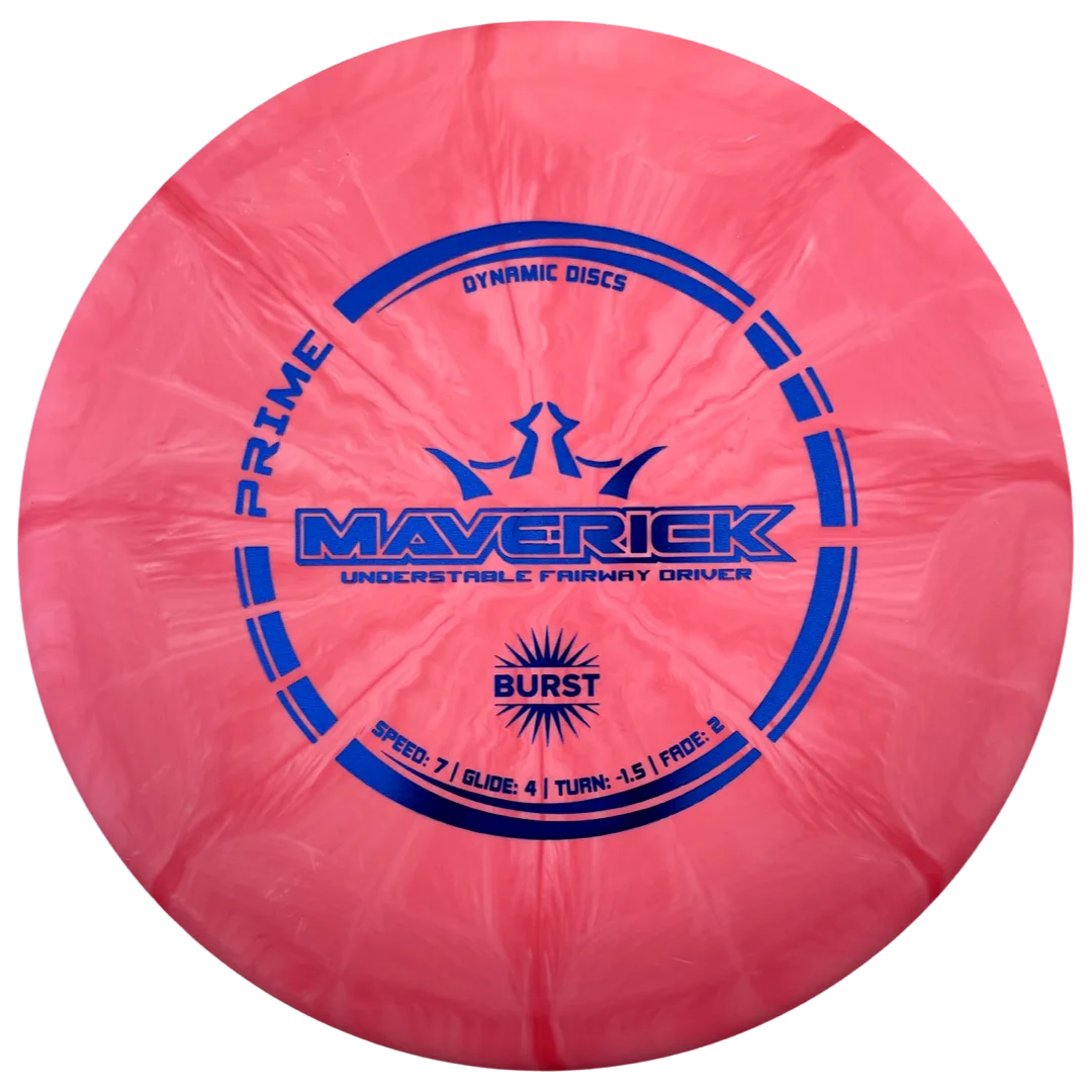 Dynamic Discs Burst Maverick Understable Driver Red 170-172g 7/4/-1.5/2 New