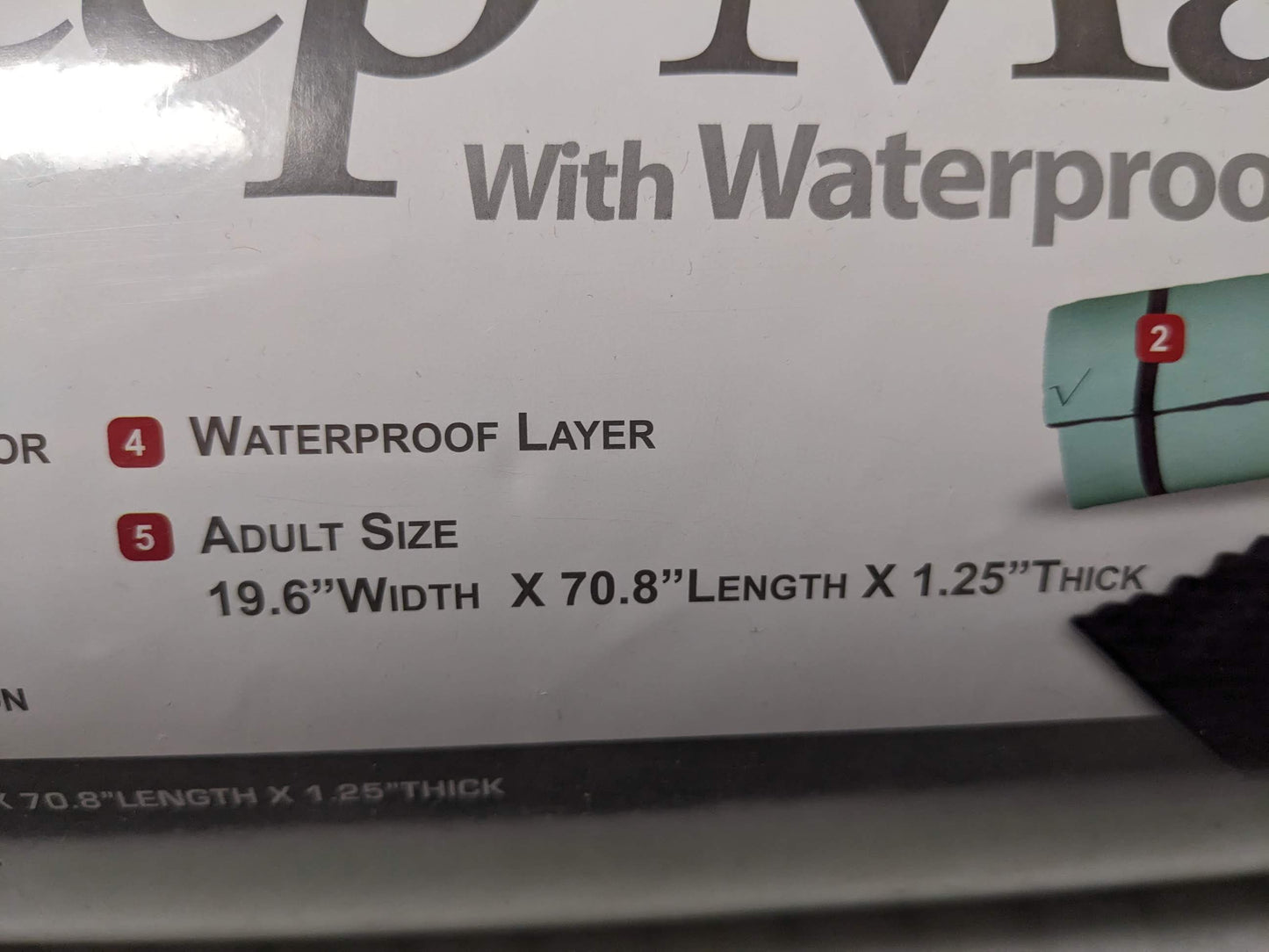 Wilcor Extreme Comfort Sleeping Mat With Waterproof Barrier Size 19.6-70.8 NEW