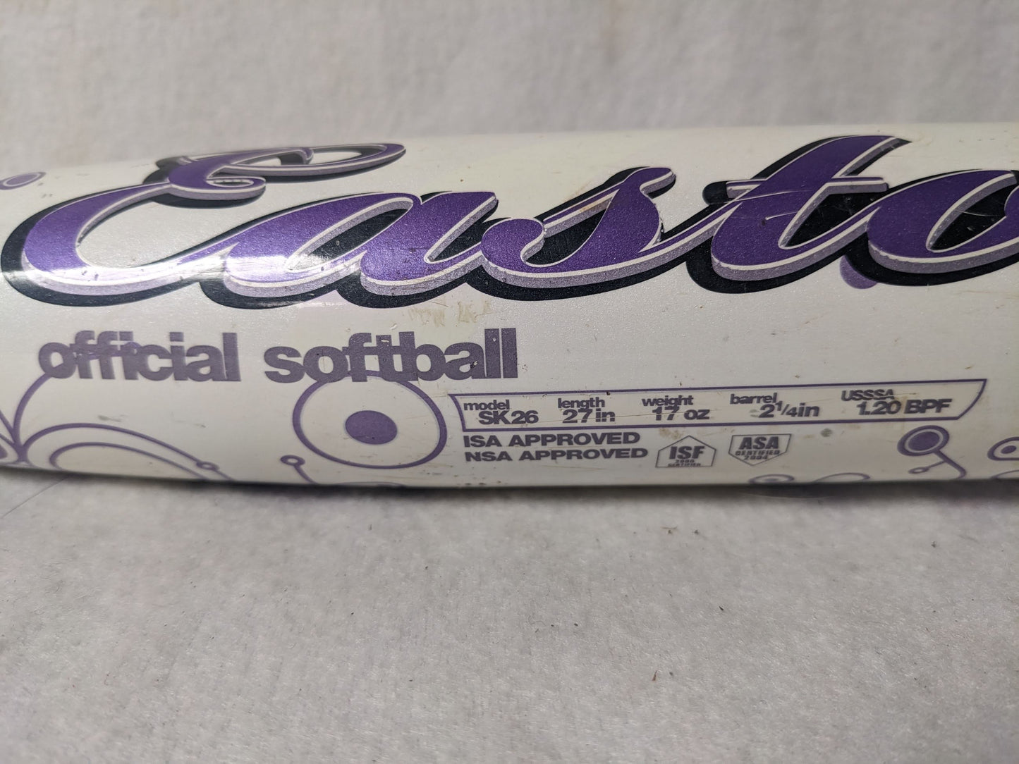 Easton Fastpitch Girl's Softball Bat Size 27 In 17 Oz White Used ISA NSA ISF ASA