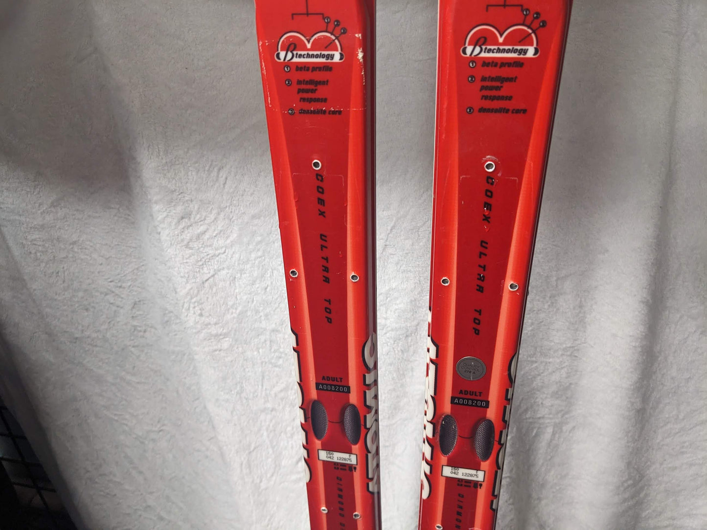 Atomic Beta CarvX 9.14 Skis *No Bindings* Size 160 Cm Color Red Condition Used