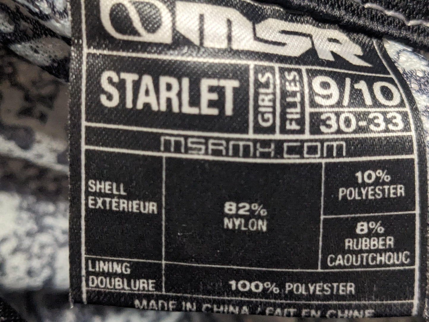 MSR Starlet Girl MX Motocross Racing Pants Size 9/10 Waist 30 in Color Gray Used