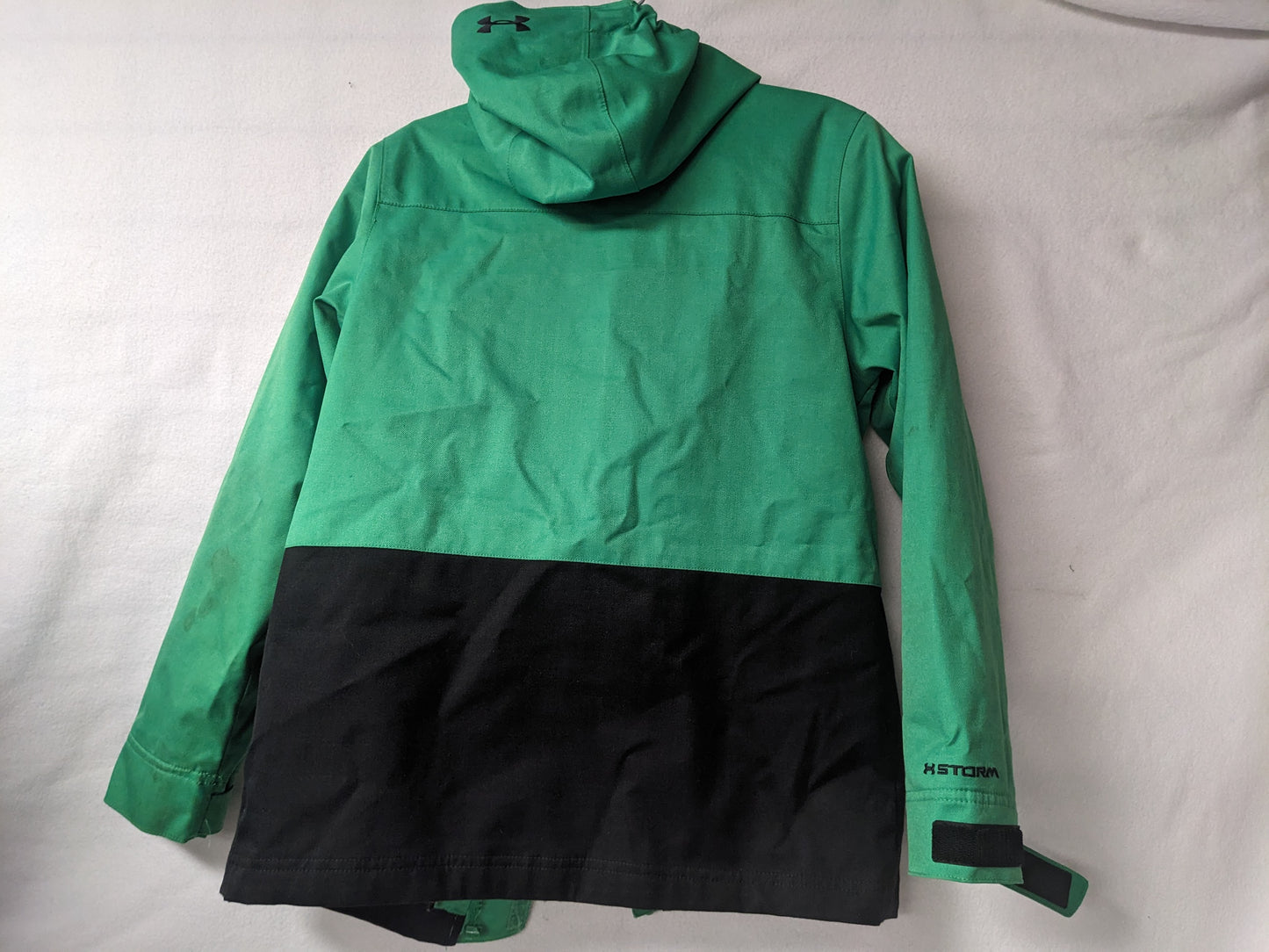 Under Armour Storm Hooded Jacket Coat with Fleece Size Youth M Green Used