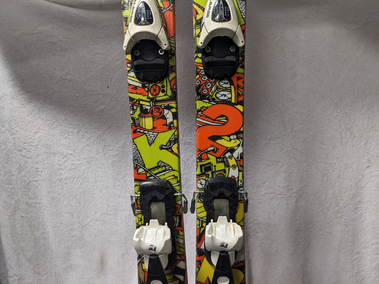 K2 Bad Seed Twin Tip Skis Salomon Binding Size 119 Cm Color White Condition Used