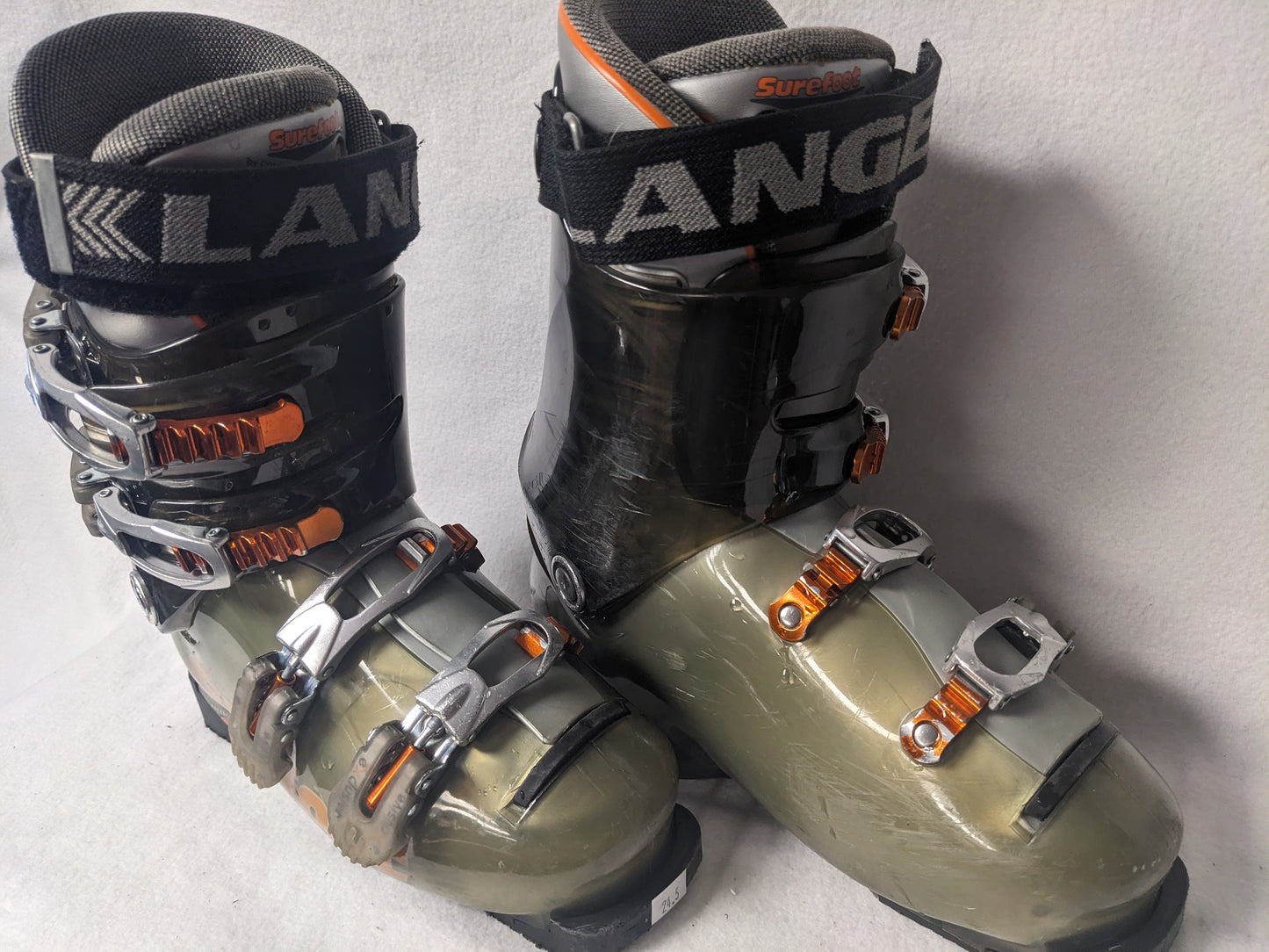 Lange Surefoot Exclusive Women's Ski Boots Size 24.5 Color Green Condition Used