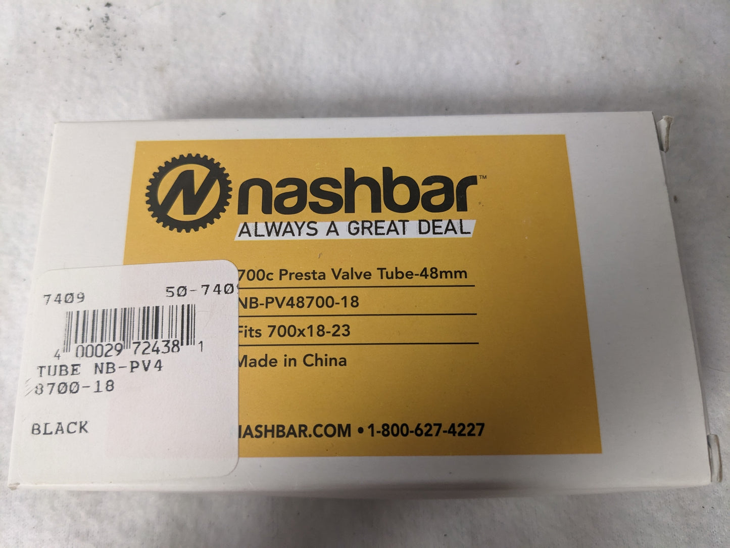 Nashbar Always A Great Deal 700c Presta Valve Tube 48 Mm Fit 700x18-23 New