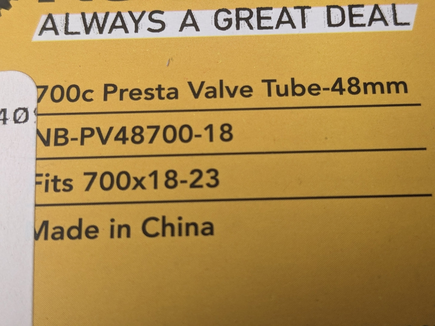 Nashbar Always A Great Deal 700c Presta Valve Tube 48 Mm Fit 700x18-23 New