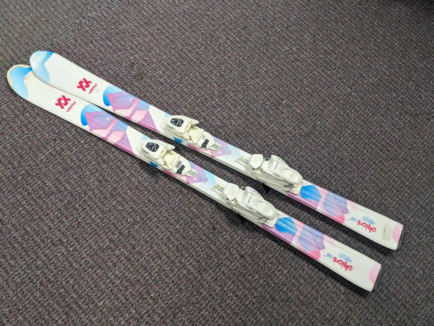 Volkl Chica Skis w/Marker Bindings Size 130 cm Color White Condition Used