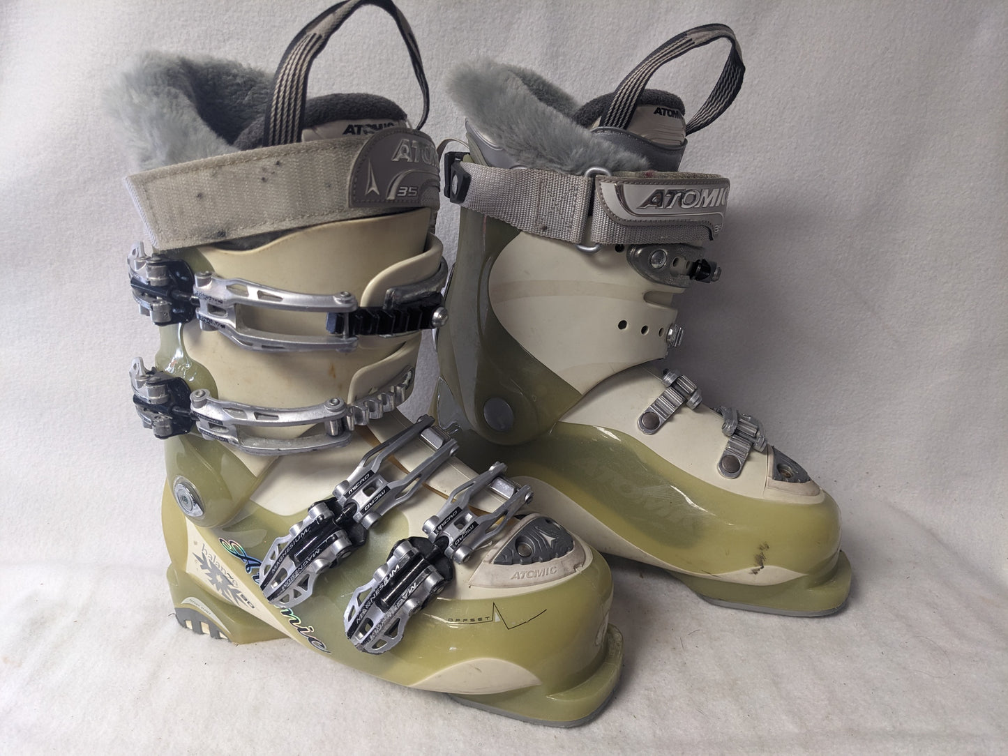 Atomic Balanze 90 Women's Ski Boots Size 24 Color Cream Condition Used