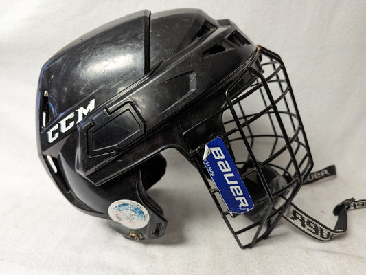 CCM Youth Hockey Helmet w/Cage Size Youth Medium Color Black Condition Used