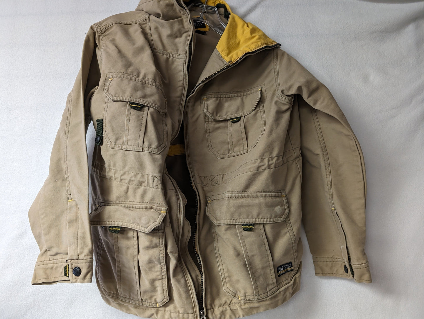 Gap Youth Hooded Barn Jacket Coat Size Youth XL Color Tan Condition Used