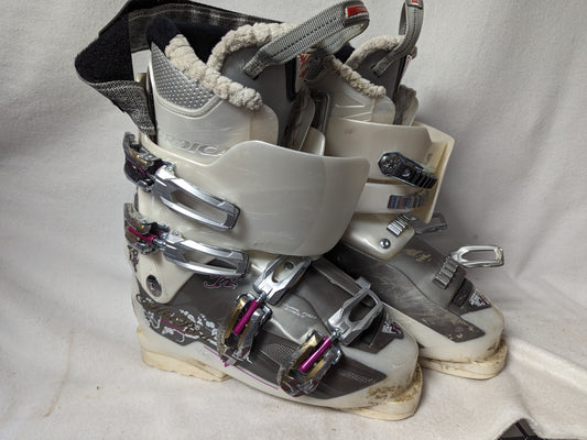 Nordica Hot Rod Women's Ski Boots Size 24.5 Color White Condition Used