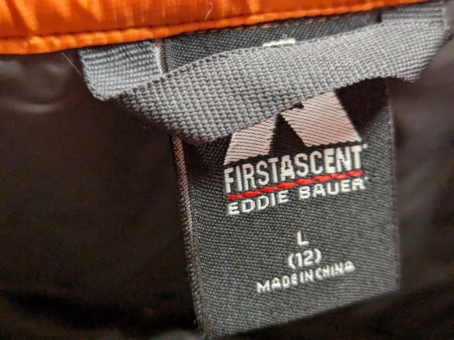 Eddie Bauer First Ascent Youth Puffer Vest Size Youth Large Color Orange Used