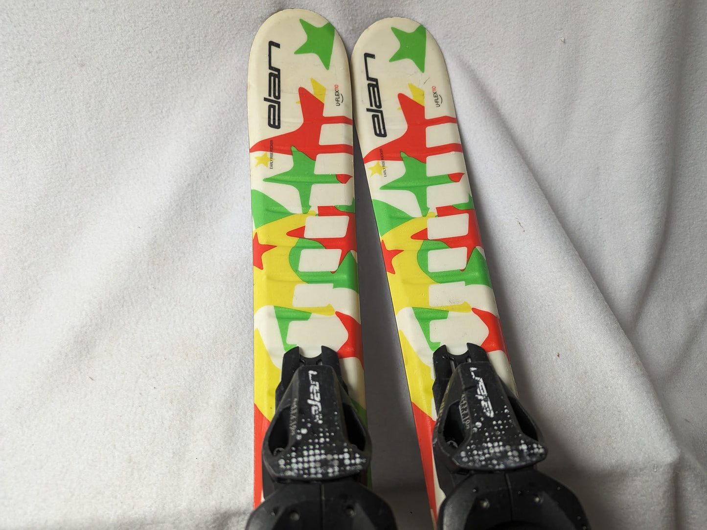 Elan Starr 110 Skis w/Elan Bindings Size 110 Cm Color White Condition Used