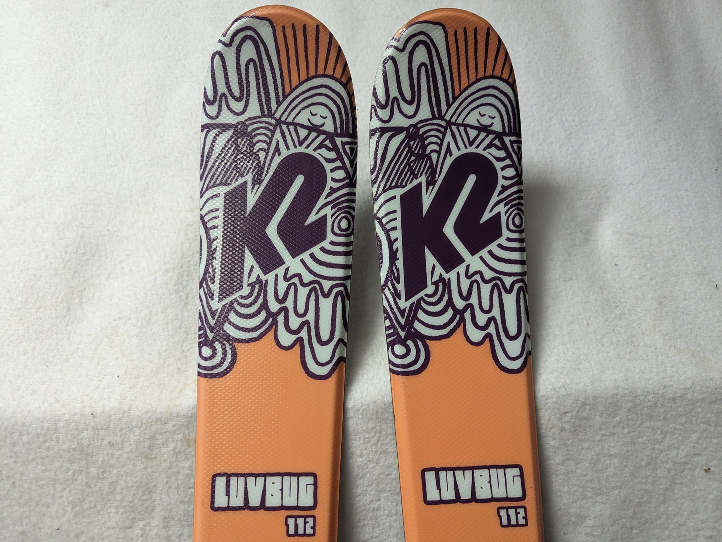 Luv Bug Skis Marker 4.5 Bindings 112 Cm Peach Luvbug Grip Walk Alliance Used