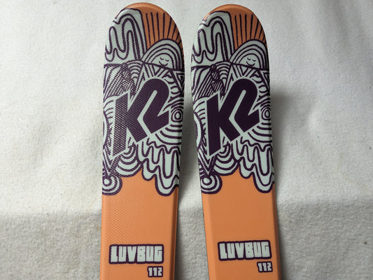 Luv Bug Skis Marker 4.5 Bindings 112 Cm Peach Luvbug Grip Walk Alliance Used