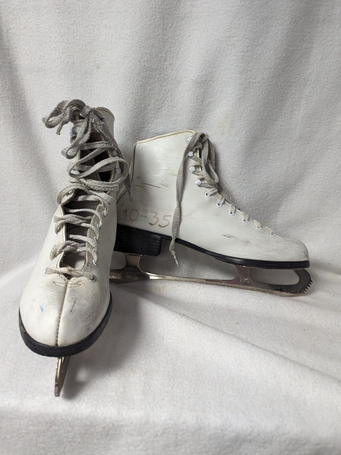 Lake Placid Figure Ice Skates Size 10 Color White Condition Used