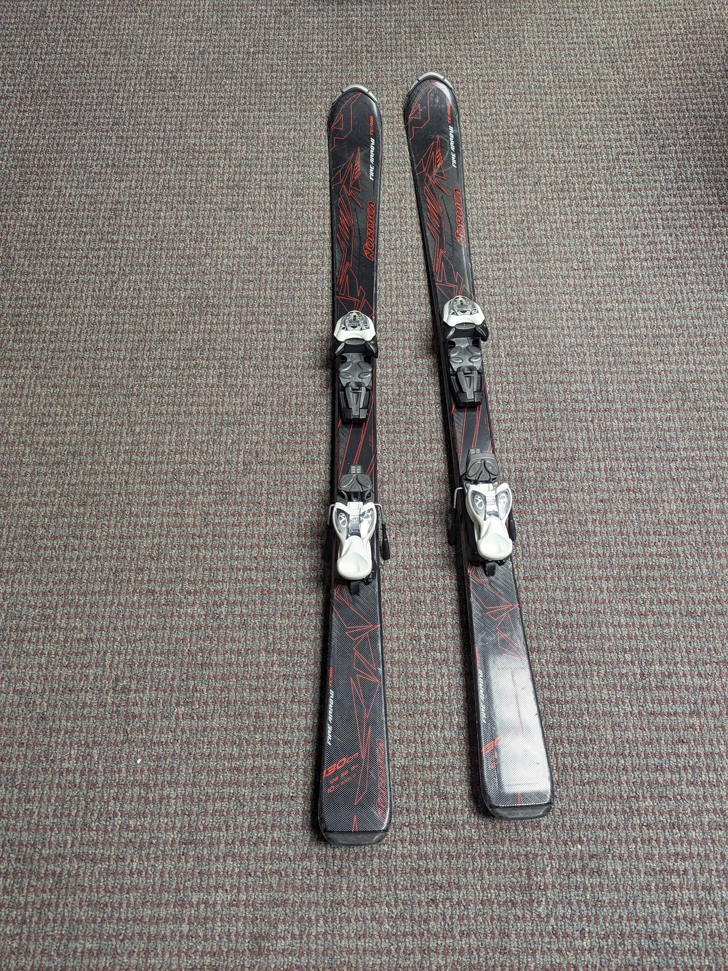 Nordica Fire Arrow Team Skis w/Marker Bindings 130 cm Color Black Condition Used