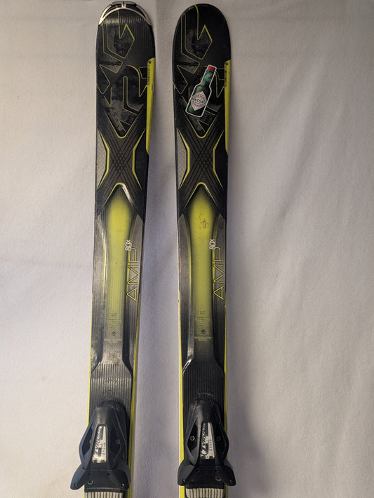 K2 AMP 80x Skis Tyrolia SP10 Sympro Bindings Size 177 Cm Color Green Used