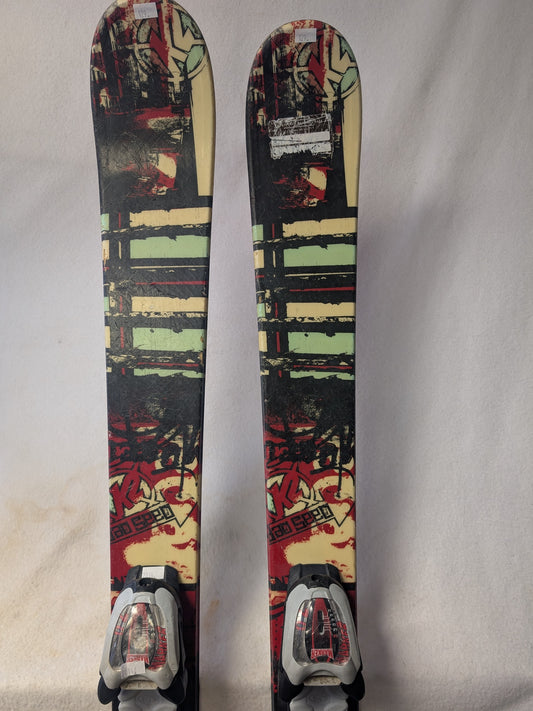 K2 Tip Skis Bad Seed w/Marker 7.0 Bindings Size 129 Cm Color Black Used