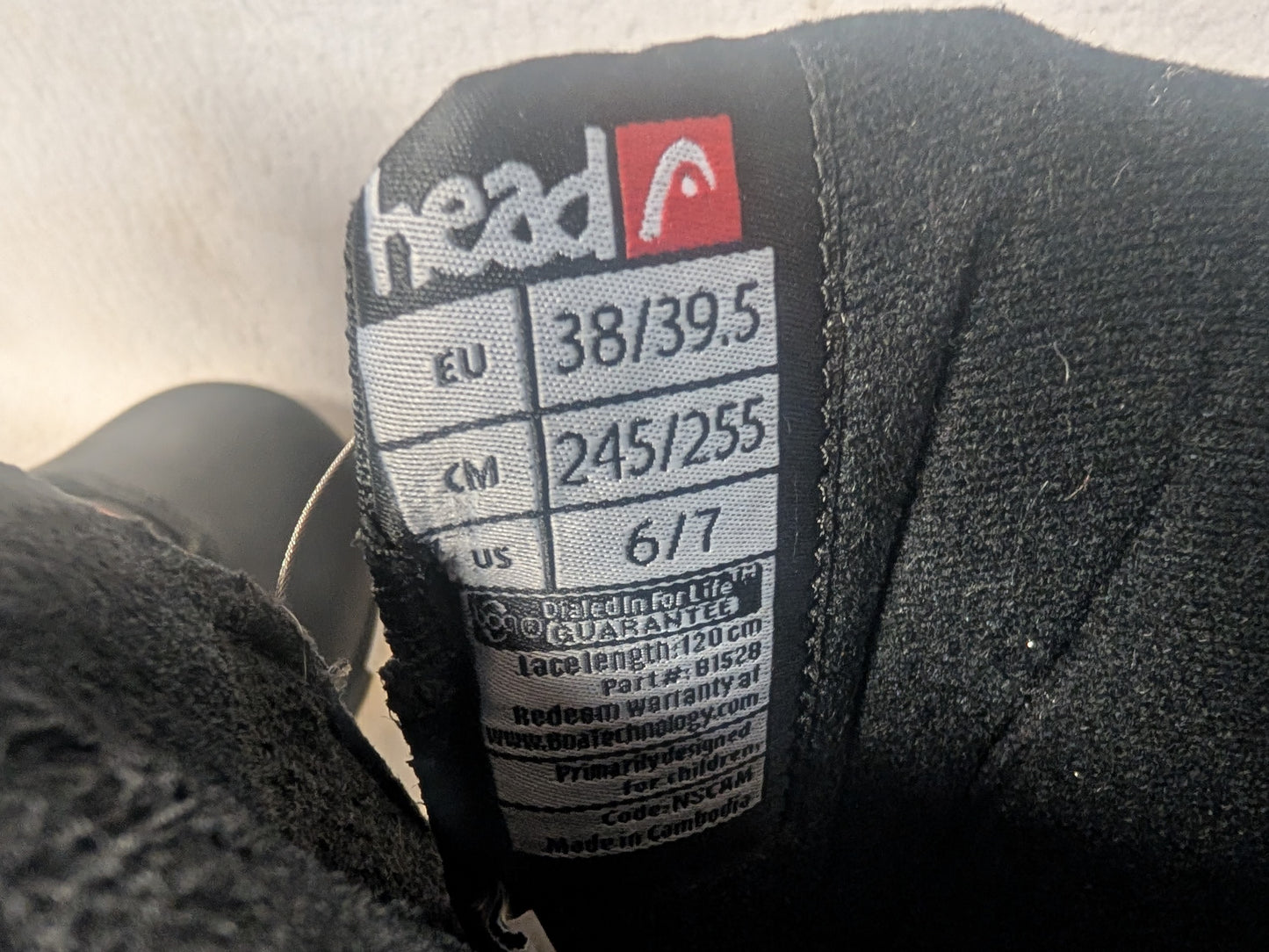 Head Boa Snowboard Boots Size 6/7 Black Used