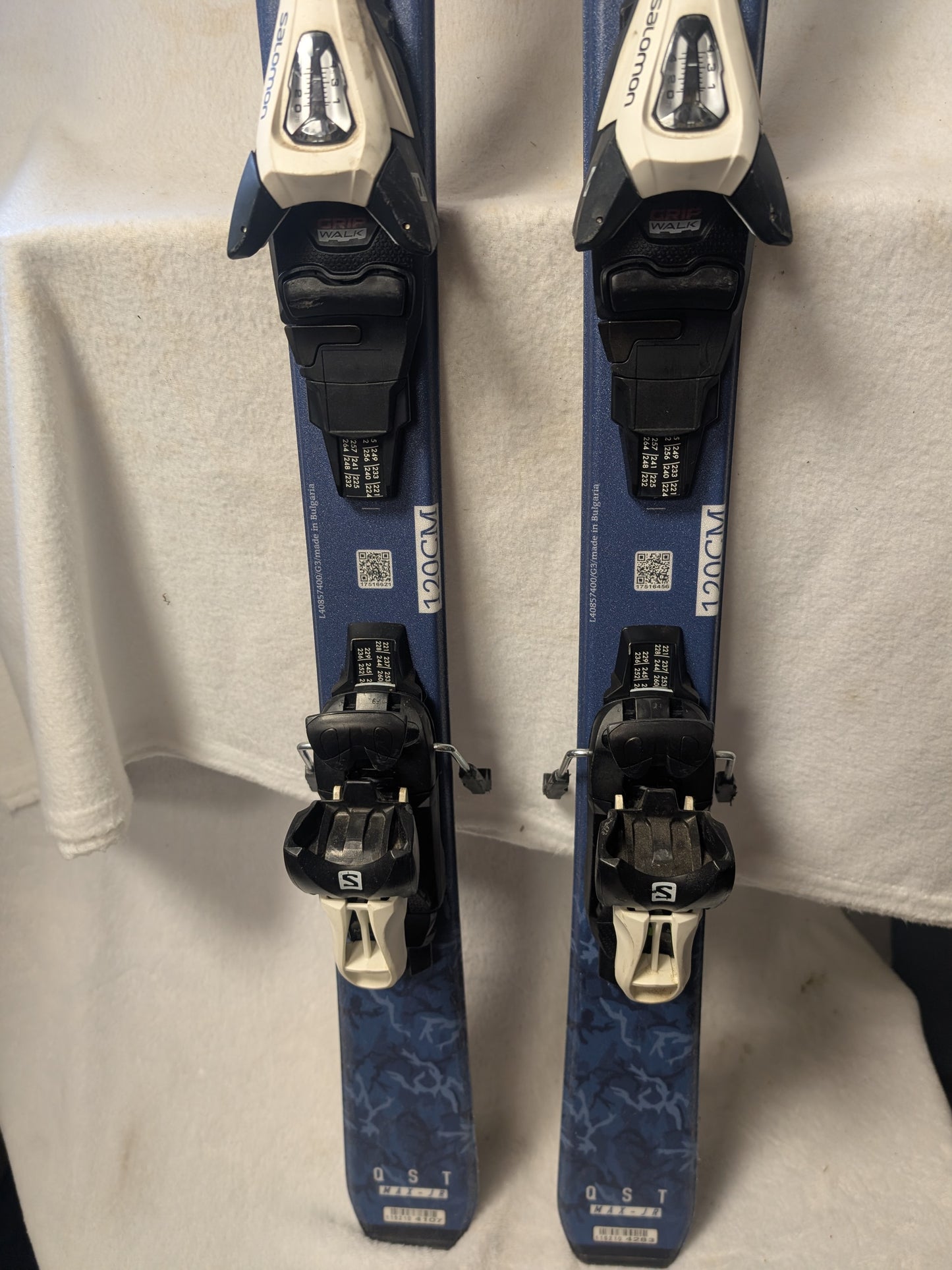 Salomon QST Max Jr Skis Salomon 5 Bindings Size 120 Cm Color Blue Condition Used