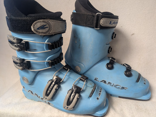 Lange Comp 60 Team Youth Ski Boots Size 22 Color Blue Used