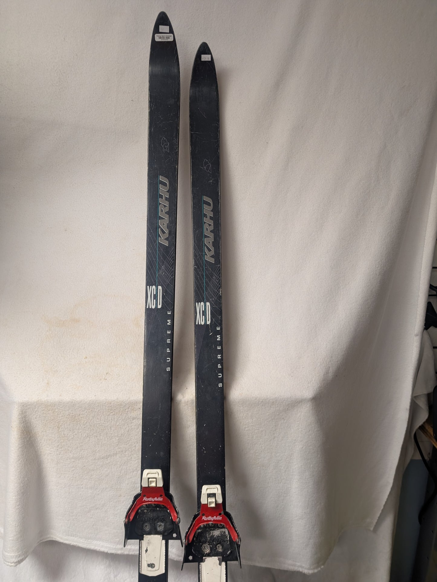 Karhu Supreme Skate XC Skis Rottefella 3pin Bindings Size 200 Cm Black Used