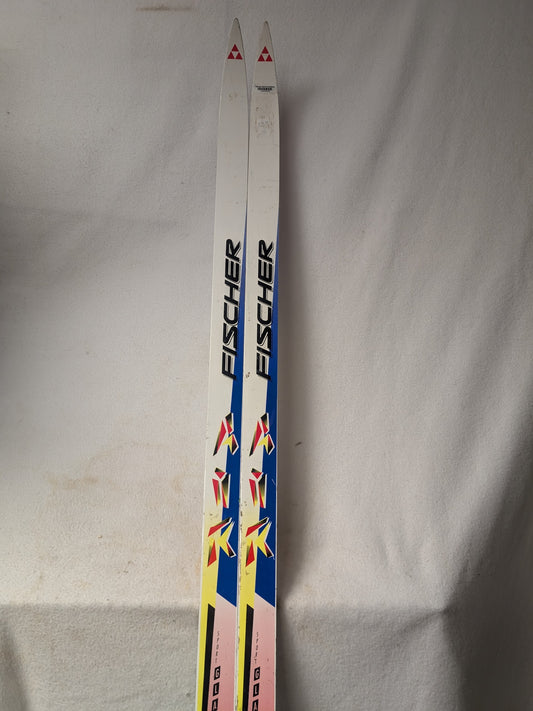 Cross Country Fischer Air Tec XC Skis NNN Bindings Size 205 Cm White Used