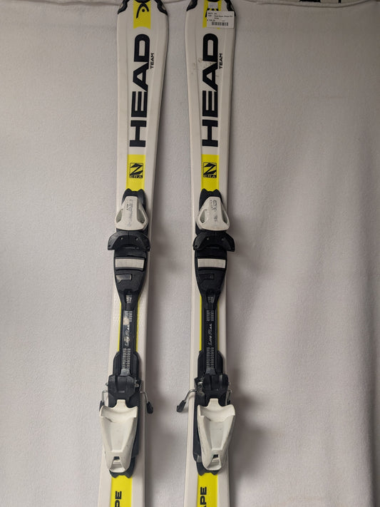 Head Supershape Skis w/Head LRX4.5 Bindings Size 117 Cm Color White Used