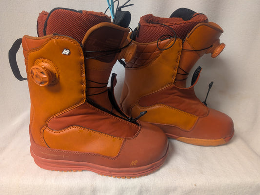 K2 Taro Tamai Boa Snow Surfer Snowboard Boots 7.5 Orange Used