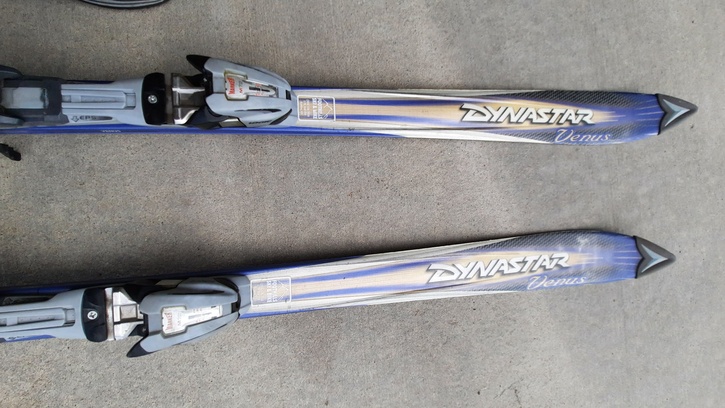 Dynastar Venus Downhill Skis w/Marker Bindings 160 cm Blue/White Used