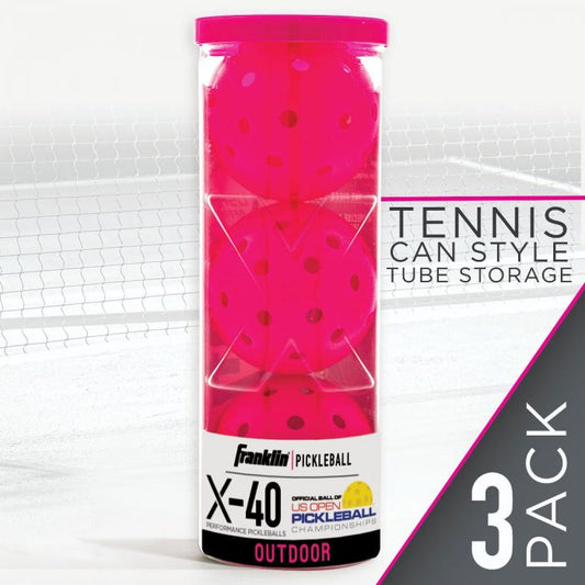 Franklin Pickleball X-40 Outdoor 3 Pack Pink New