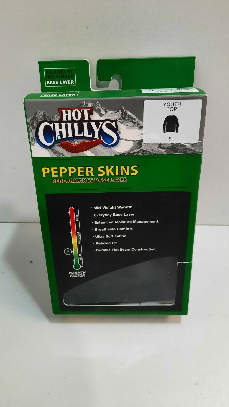 Hot Chillys Pepper Skins Performance Base Layer Youth Small Shirt Winterwear New