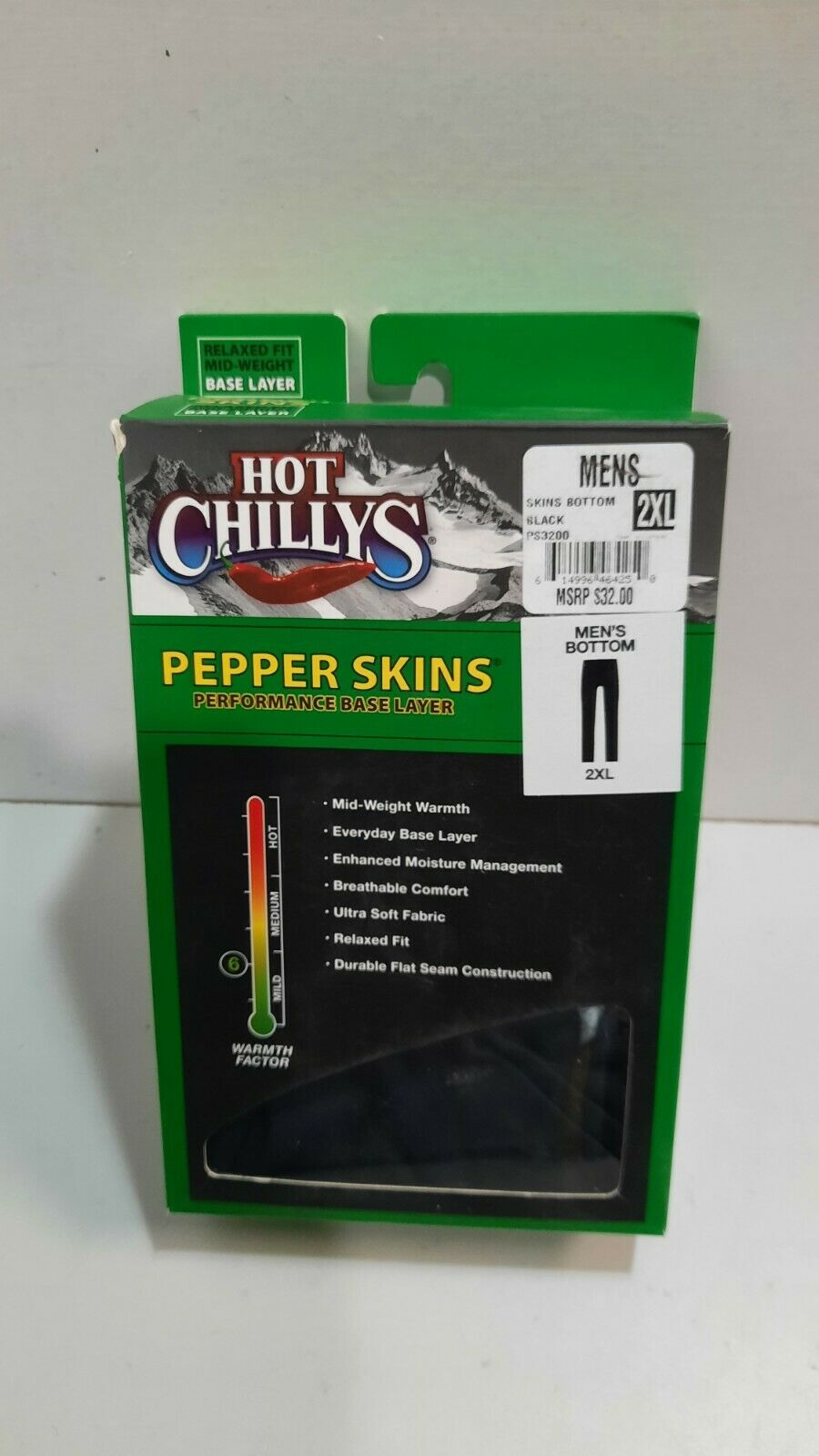 Hot Chillys Pepper Skins Performance Base Layer 2XL Winterwear Pants New