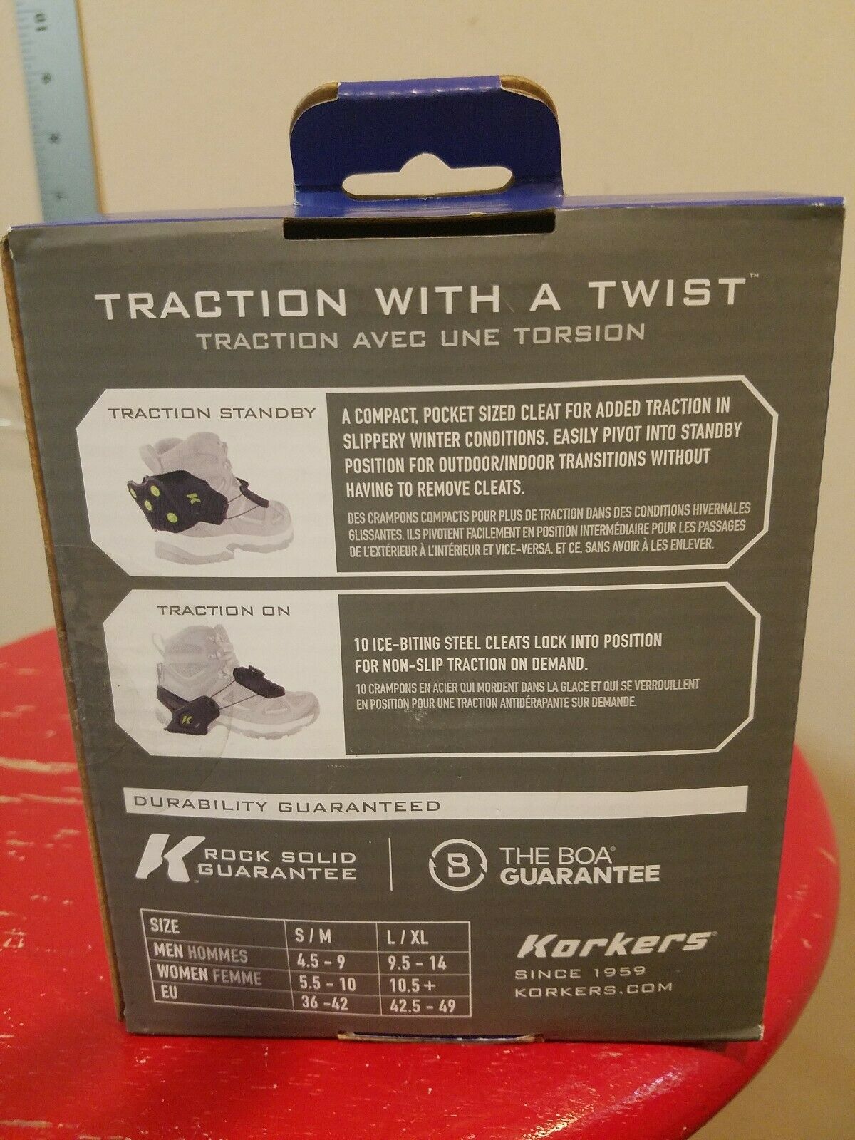 Korkers Ice Commuter Ice Cleats With Boa Size S /M or L/XL New