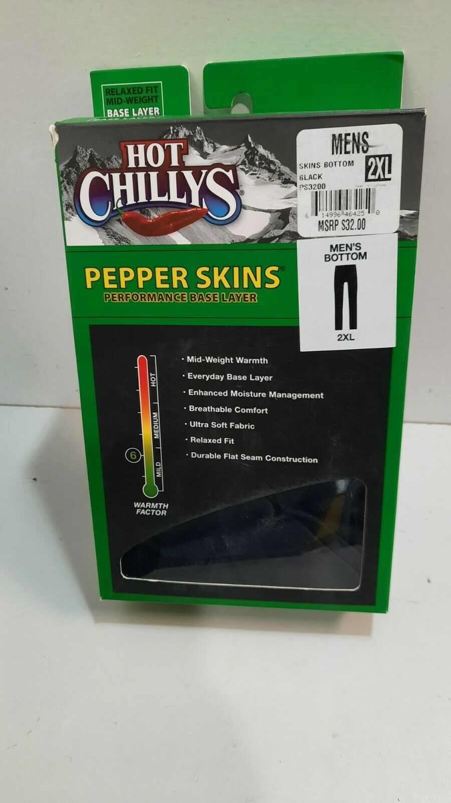 Hot Chillys Pepper Skins Performance Base Layer 2XL Winterwear Pants New