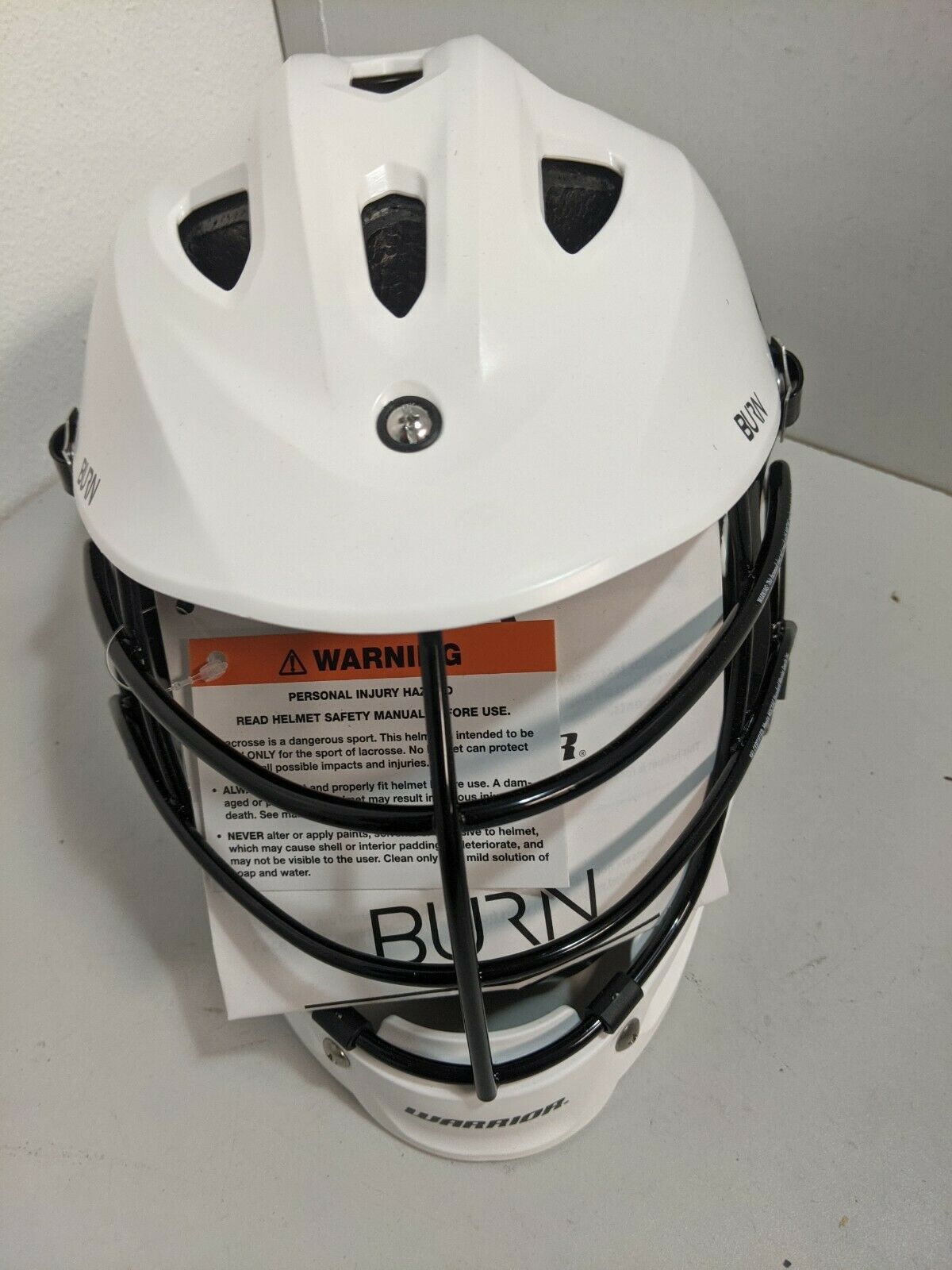 Warrior Lacrosse Helmet Burn Jr White or Black OSFM NEW