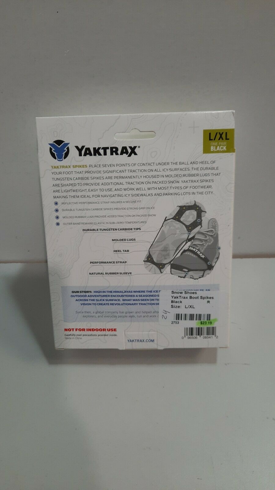 Yaktrax Spikes Ice Cleats Size L/XL New