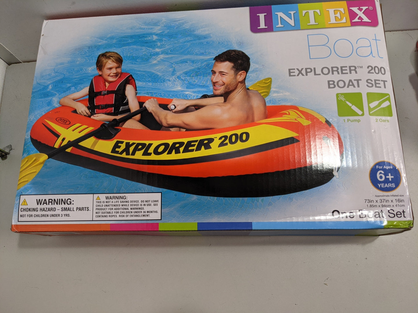 Intex Explorer 200 Boat, New Orange, Size: 2 Person, Intex