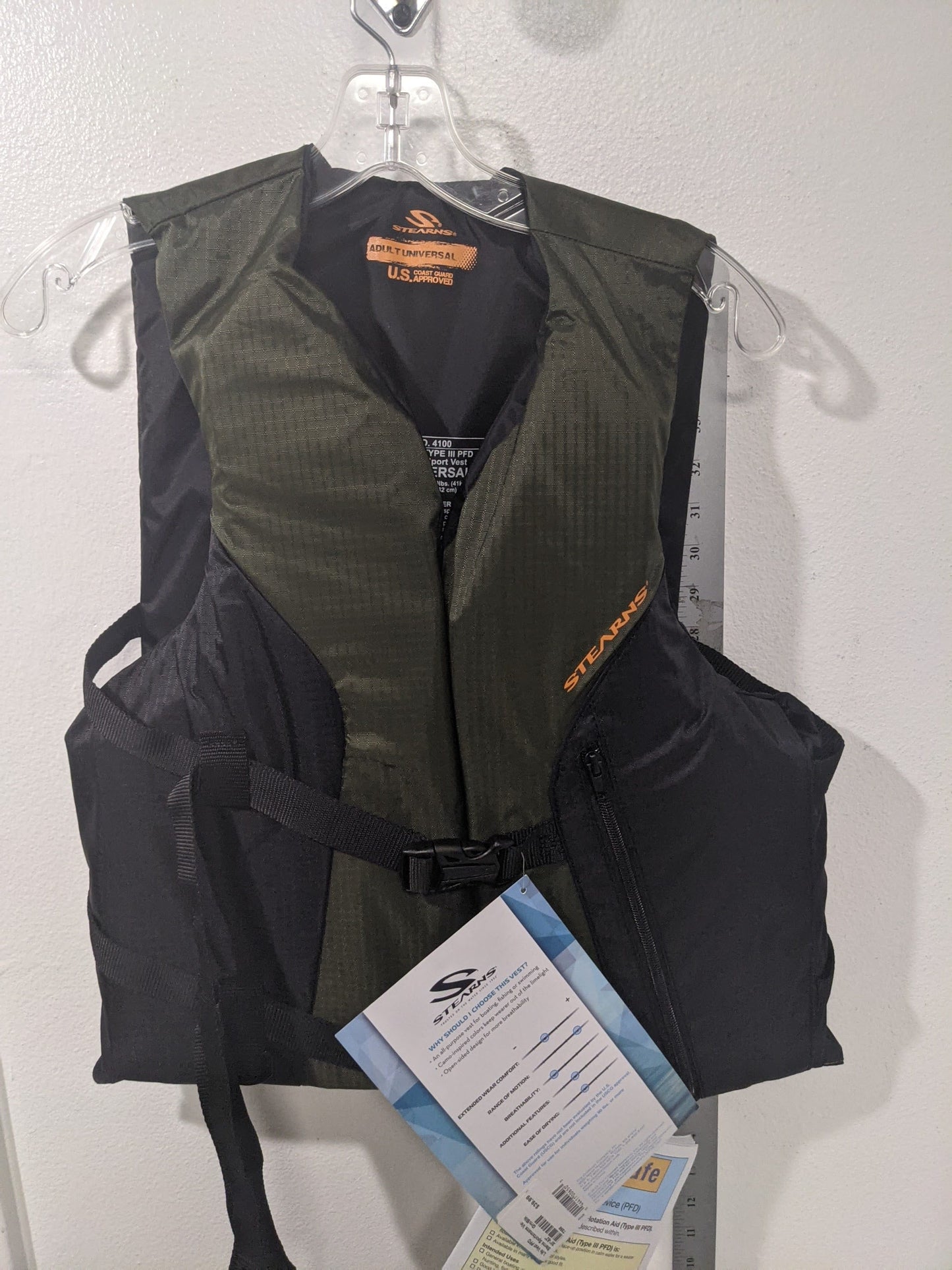 Stearns Sportsmans Live Vest PFD 30-52" NEW Fishing