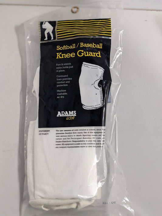 Adams Softball/Baseball Knee Guards Youth Baseball White New