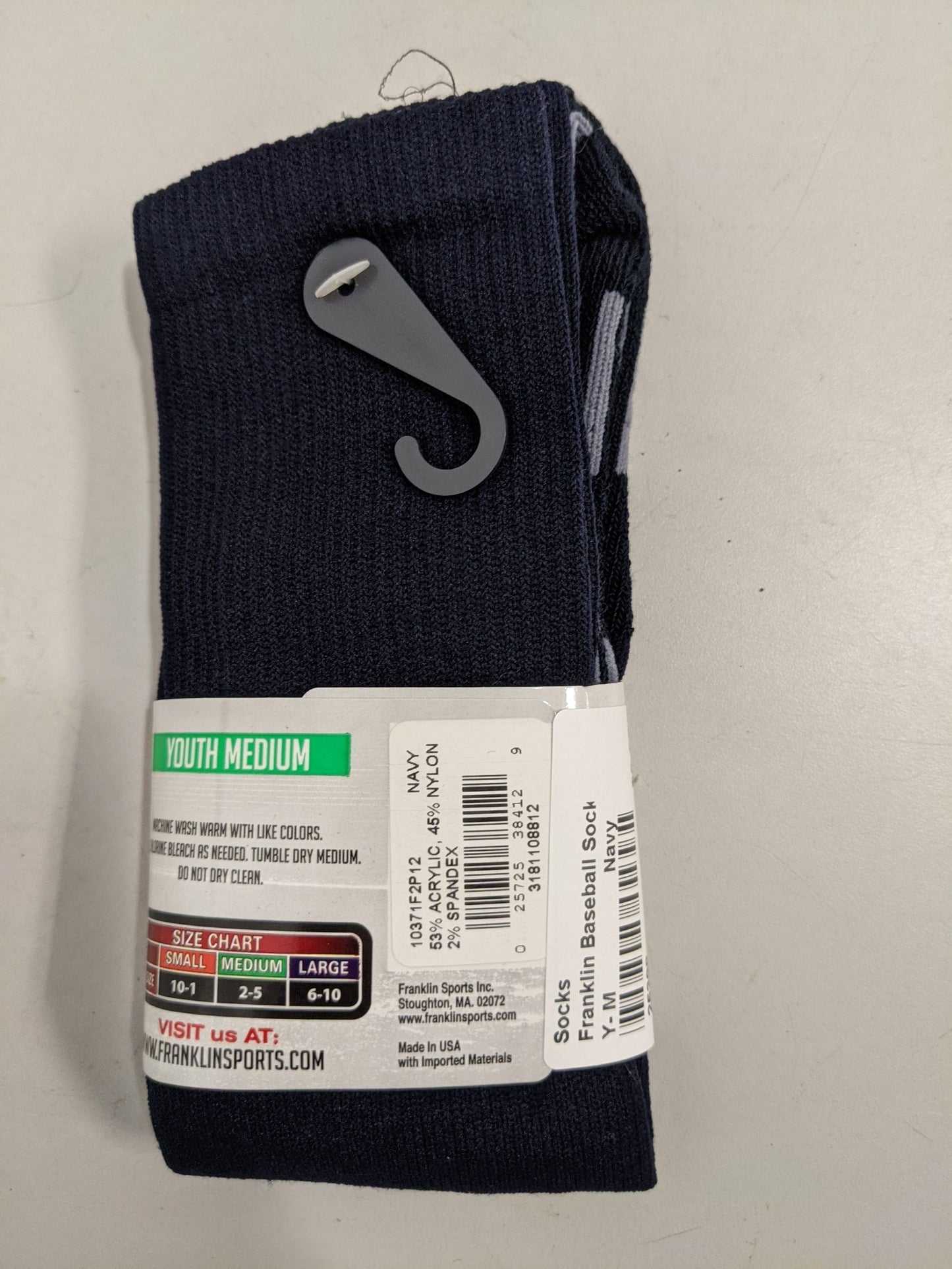 Franklin Baseball Socks New Navy Youth Medium