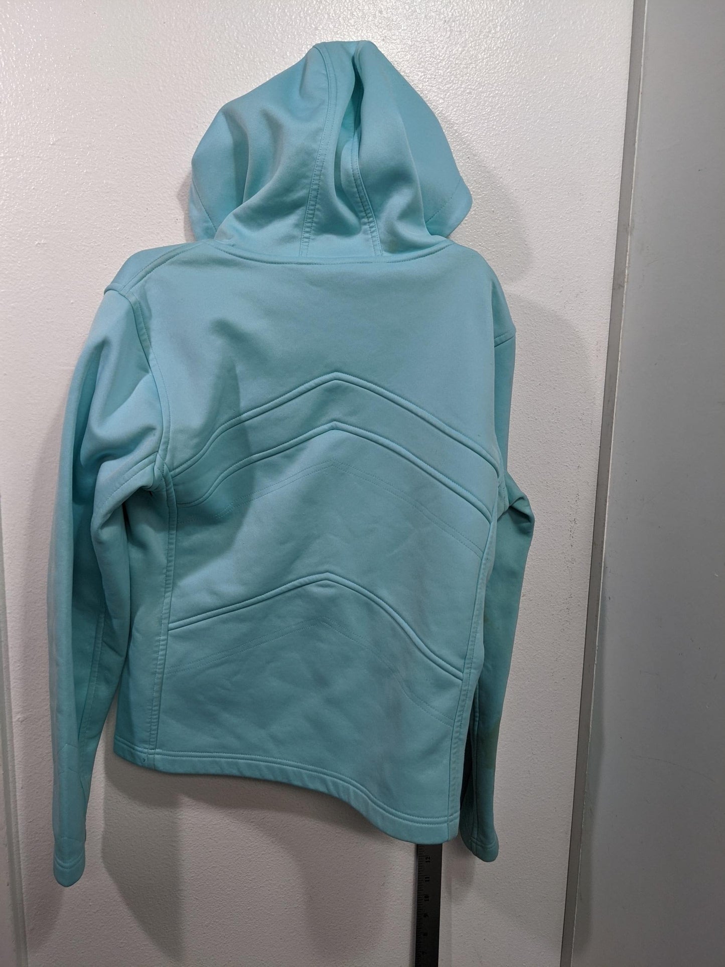 Burton Hooded Soft Shell Jacket Size Small Teal Used Stains