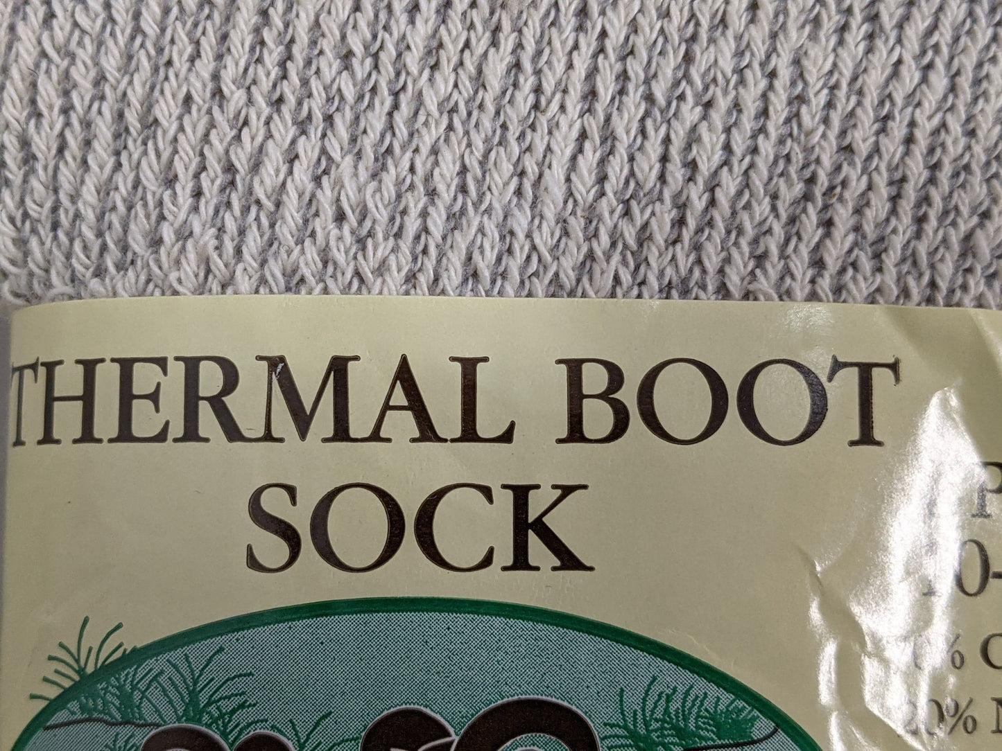 Thermal Boot Sock Size 10-13 70% Cotton, 20% Nylon, 10% Wool, Gray New