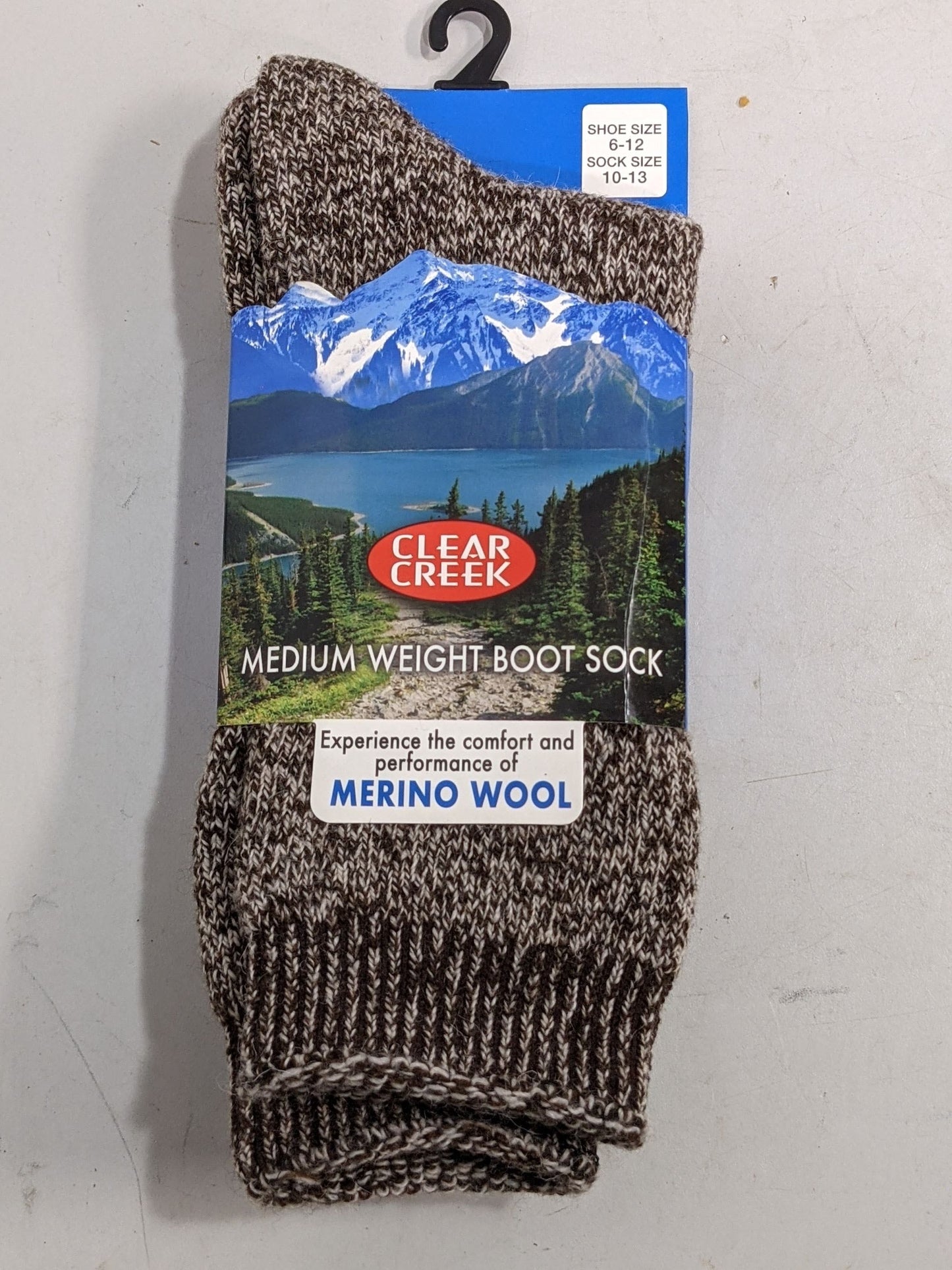 Clear Creek Merino Wool Medium Weight Boot Socks shoe size 6-12  New