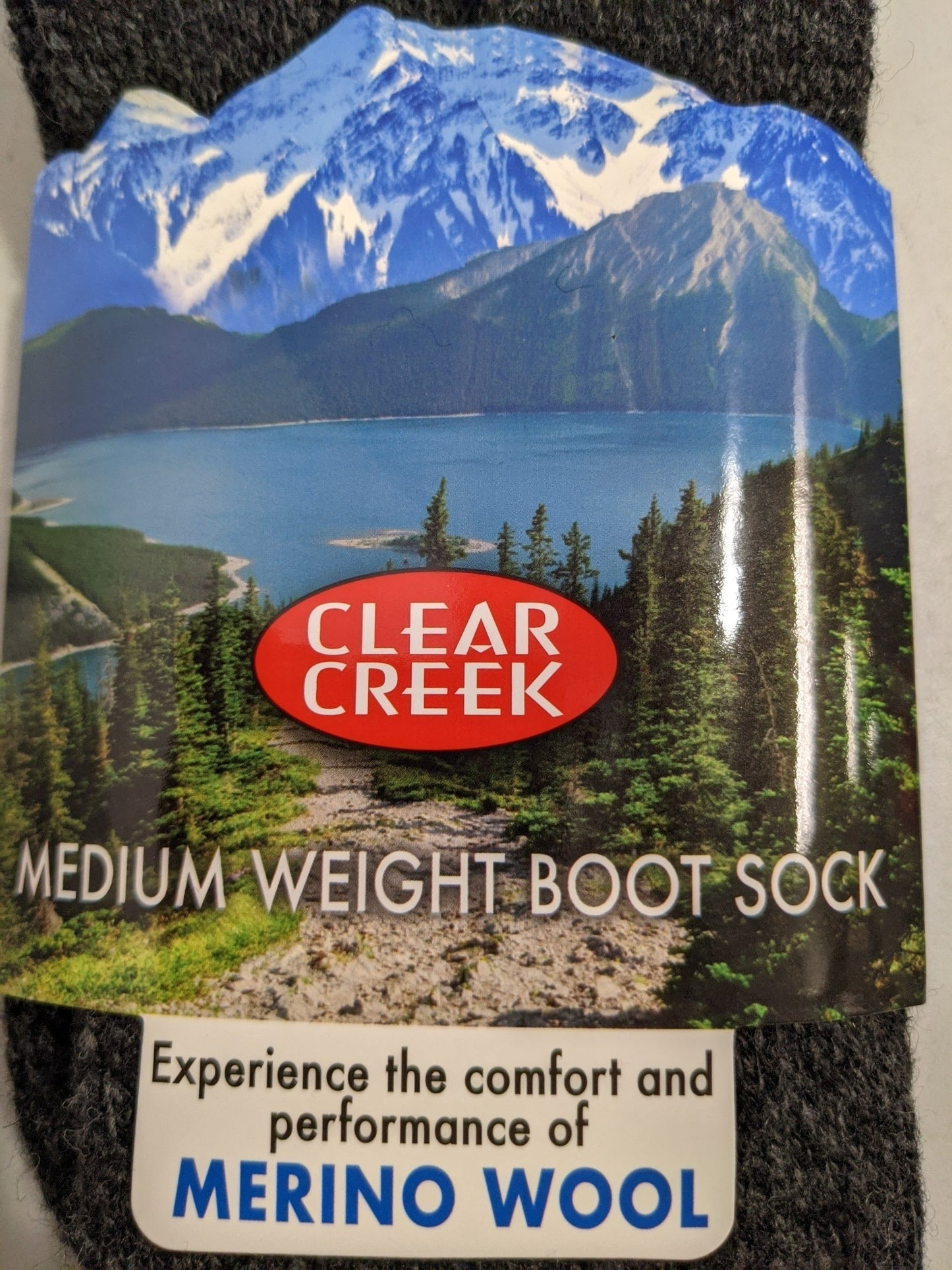 Clear Creek Merino Wool Medium Weight Boot Socks shoe size 6-12  New