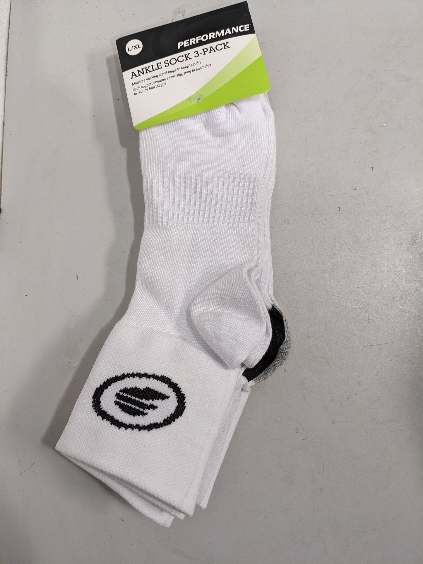 Performance Ankle Sock 3-Pack L/XL White New Bicycle